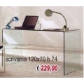 TAVOLO SCRIV.ZAFFERANA VETRO    L120 P70 H74